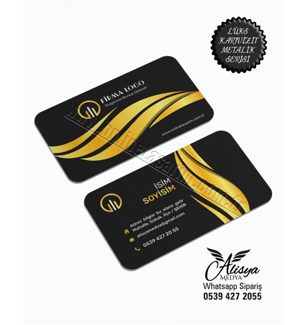 altın, siyah modern metalik kartvizit tasarım örnekleri, özel kartvizitler, farklı kartvizitler, kartvizit baskı modelleri